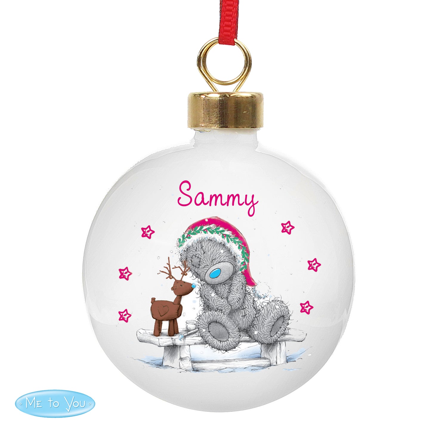 Personalised Me To You Reindeer Bauble