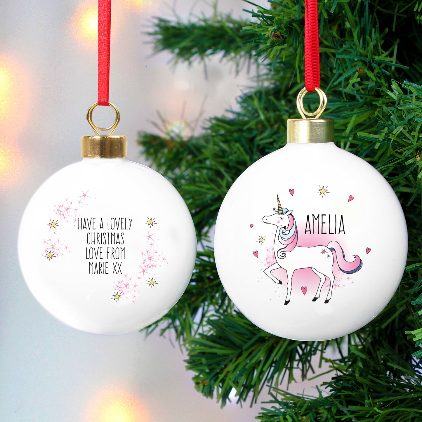 Personalised Unicorn Bauble