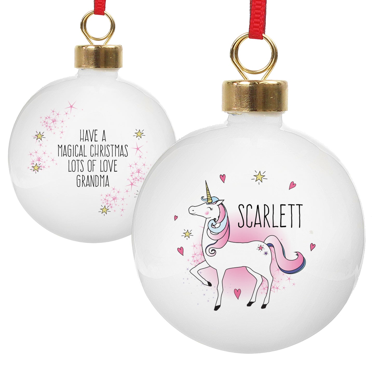 Personalised Unicorn Bauble