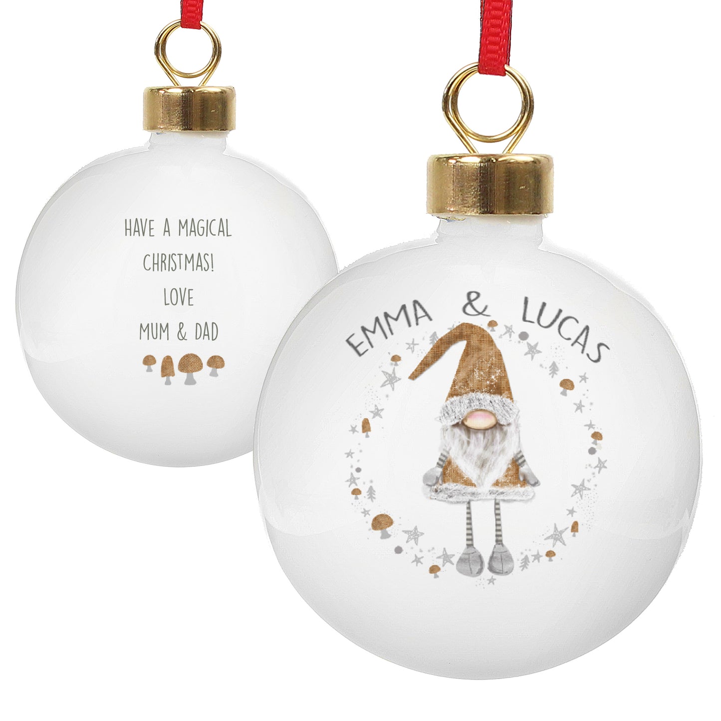 Personalised Christmas Gonk  Bauble