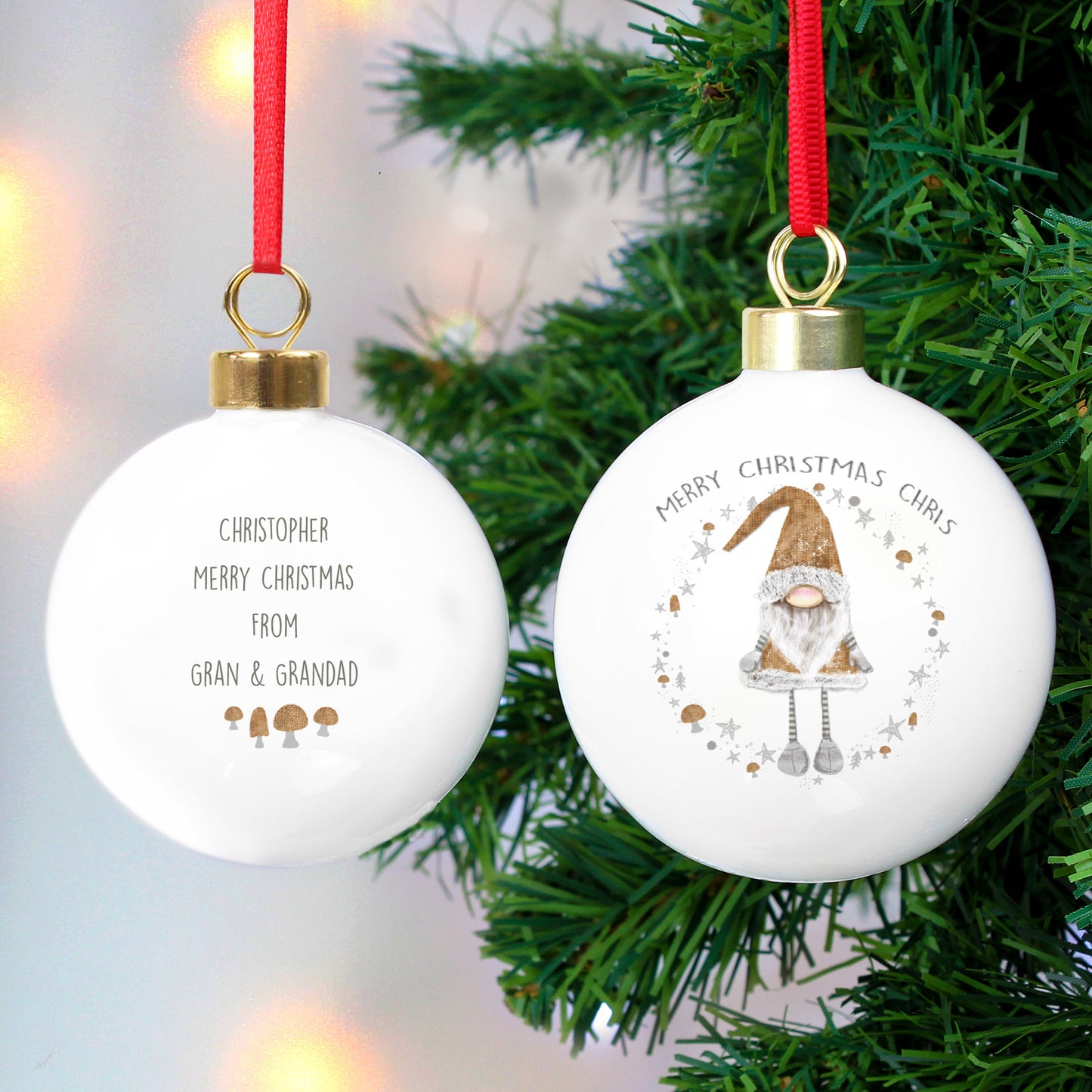 Personalised Christmas Gonk  Bauble