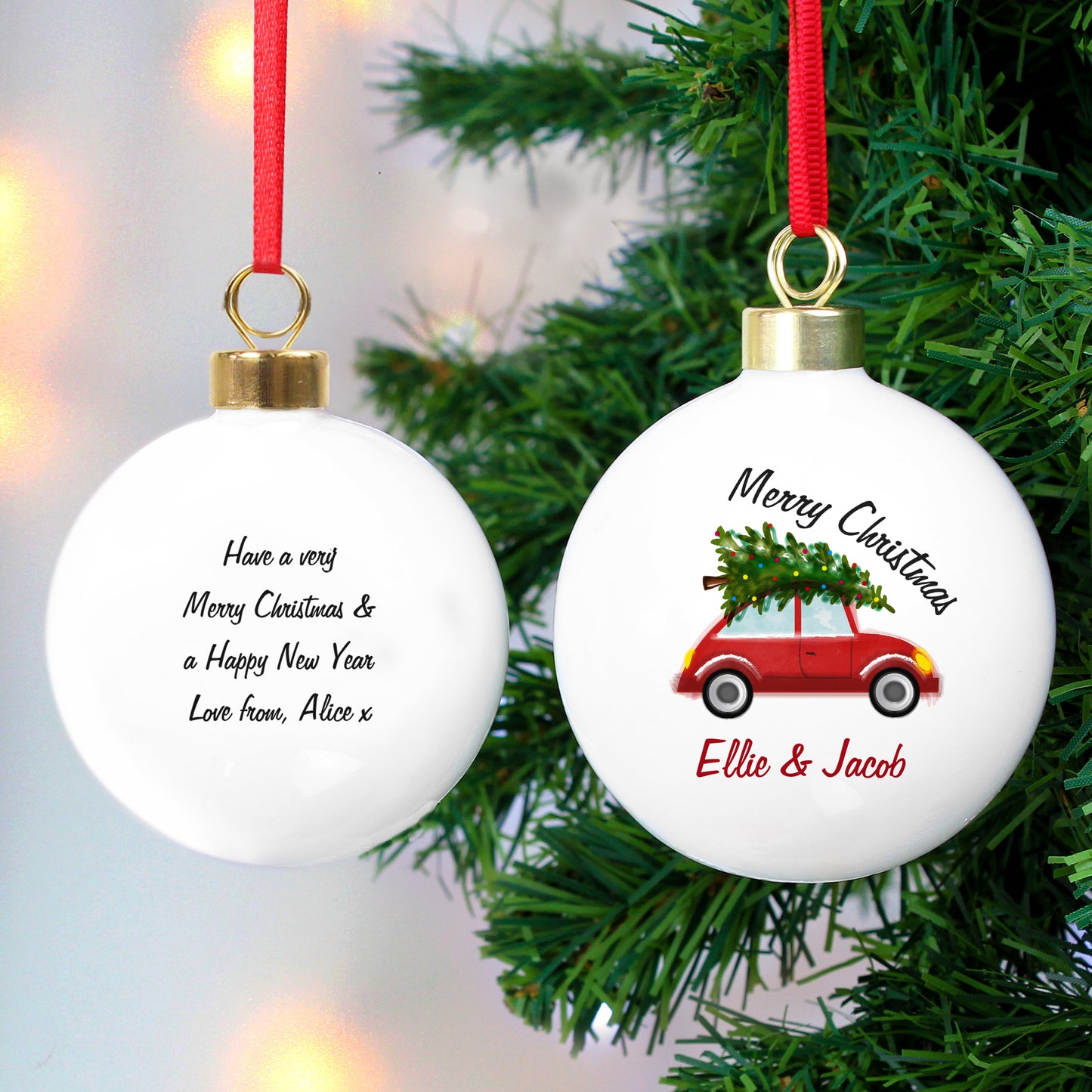 Personalised 'Driving Home For Christmas' Bauble