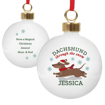 Personalised Dachshund Through... Bauble