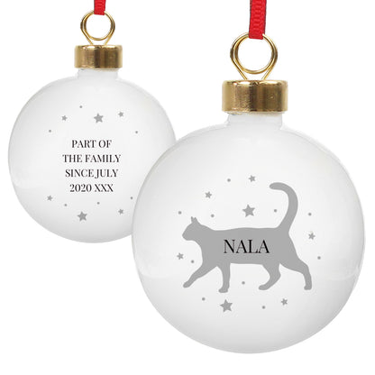 Personalised Cat Silhouette Bauble