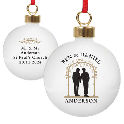 Personalised Mr & Mr Bauble