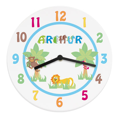 Personalised Blue Animal Alphabet Clock