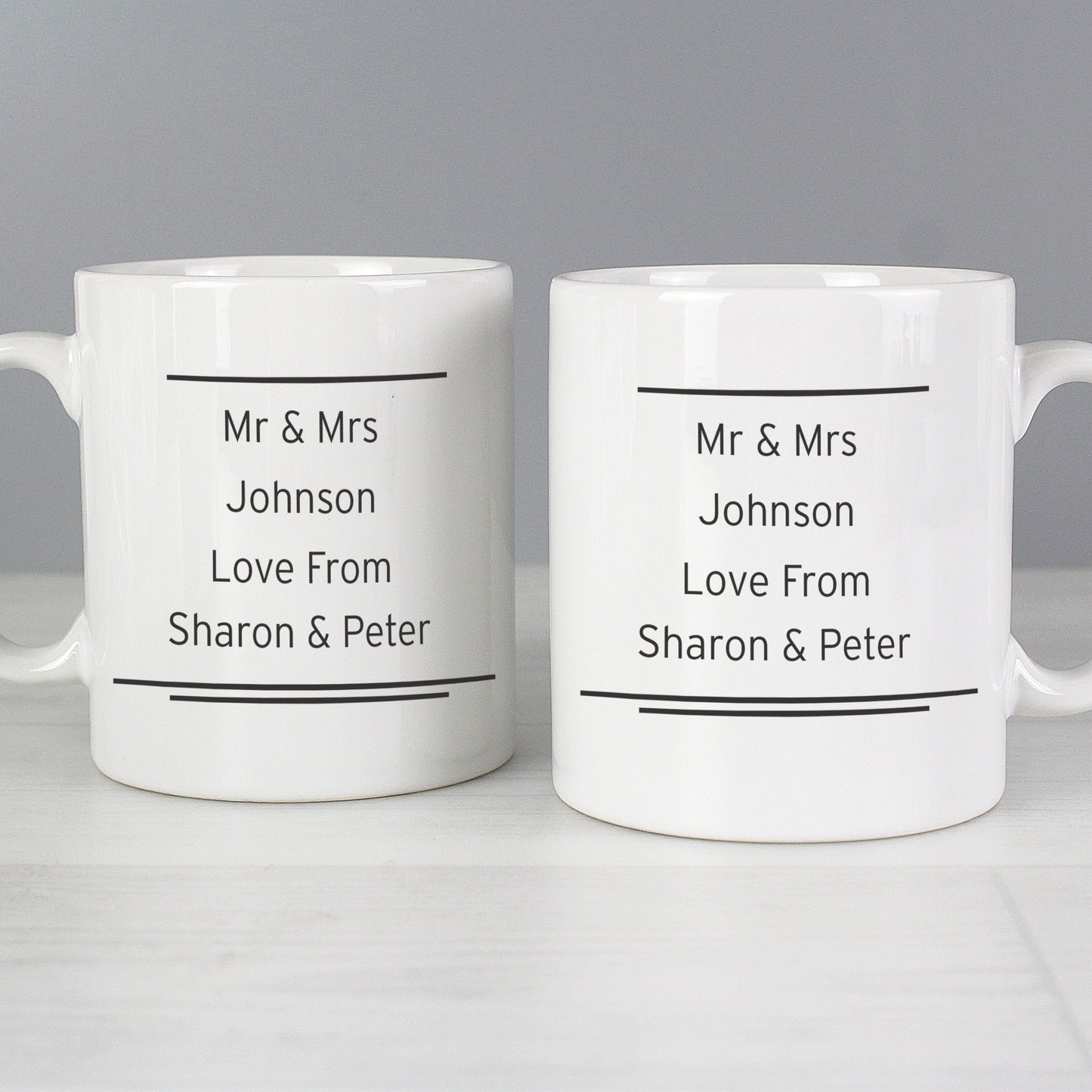 Personalised Classic Mr Right/Mrs Always Right Mug Set