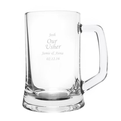 Engraved Personalised Glass Pint Stern Tankard