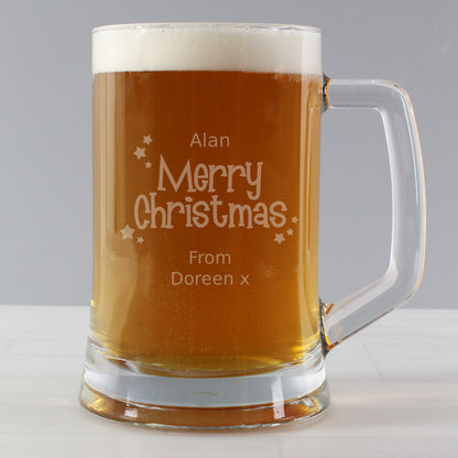 Personalised Merry Christmas Pint