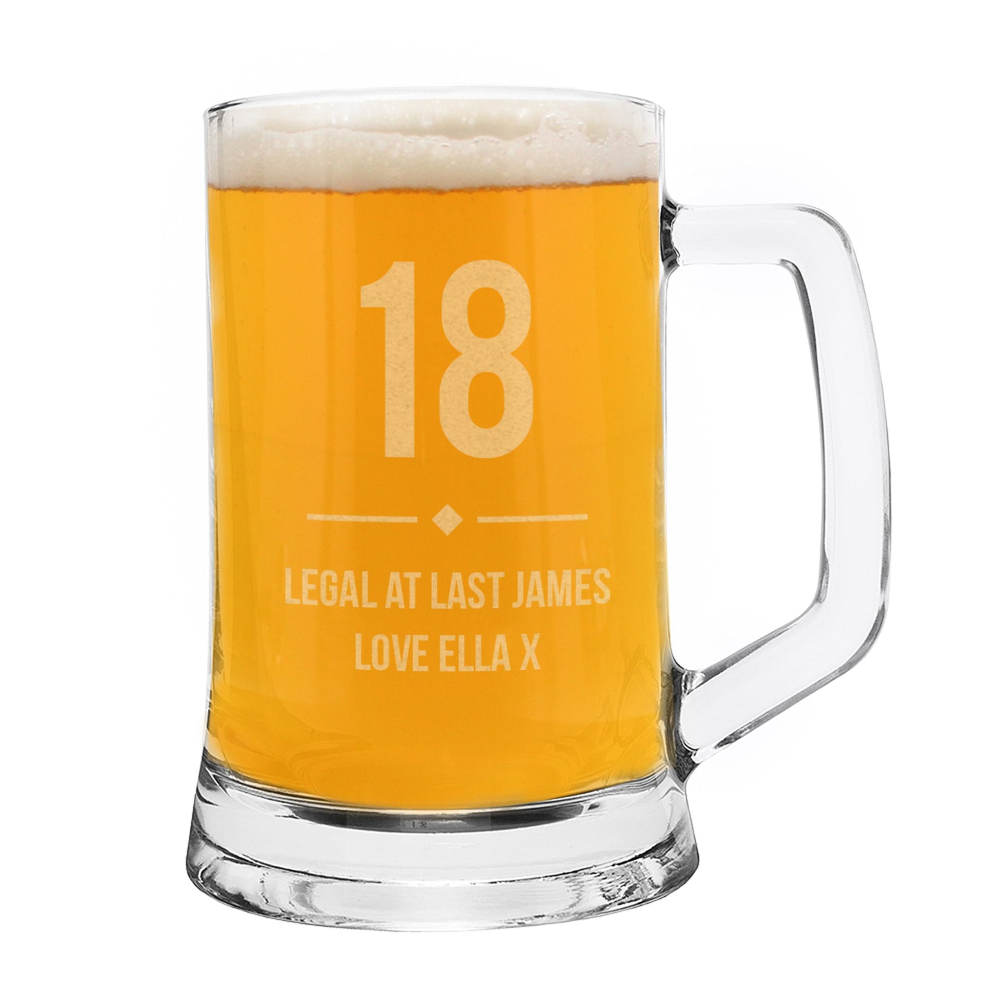 Personalised Big Age Glass Pint Stern Tankard