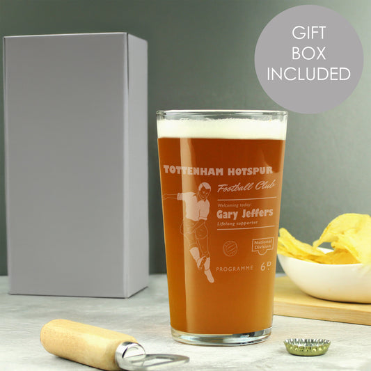 Personalised Vintage Football Supporter's Pint Glass