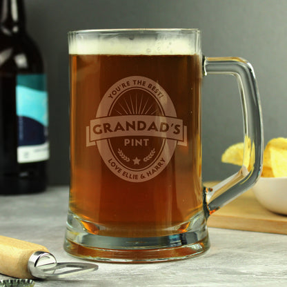 Personalised Beer Label Pint Stern Tankard