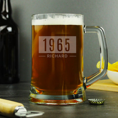 Personalised Name & Date Pint Stern Tankard