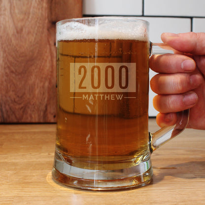 Personalised Name & Date Pint Stern Tankard