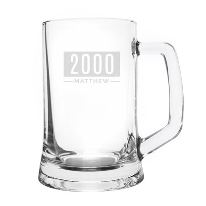 Personalised Name & Date Pint Stern Tankard