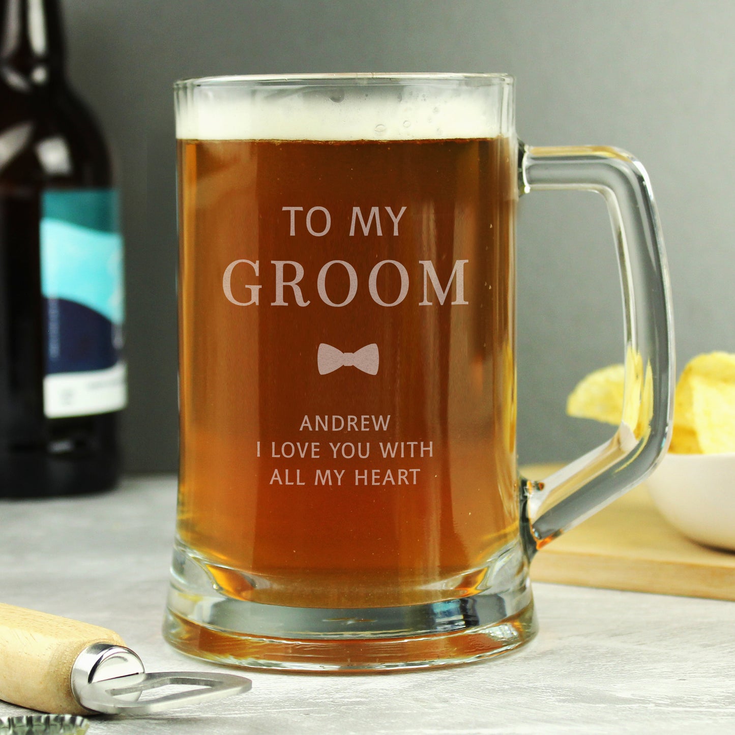 Personalised Groom Pint Stern Tankard