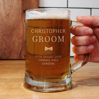 Personalised Groom Pint Stern Tankard