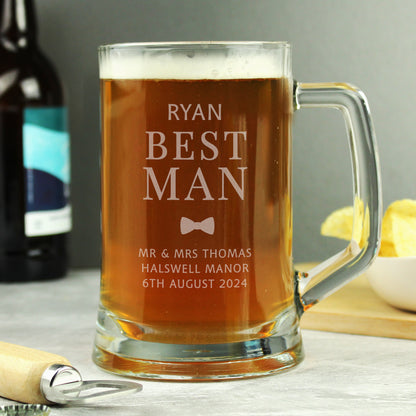 Personalised Best Man Pint Stern Tankard