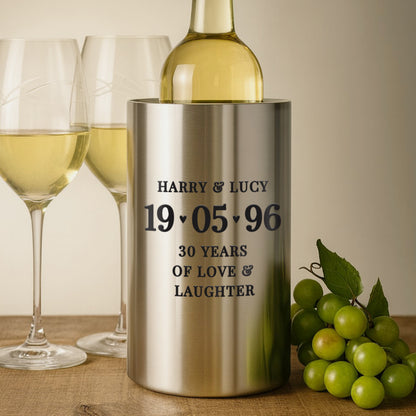 Personalised Big Date Wine Cooler