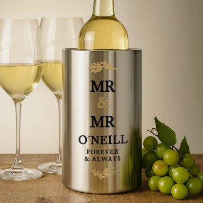 Personalised Couples Wine Cooler