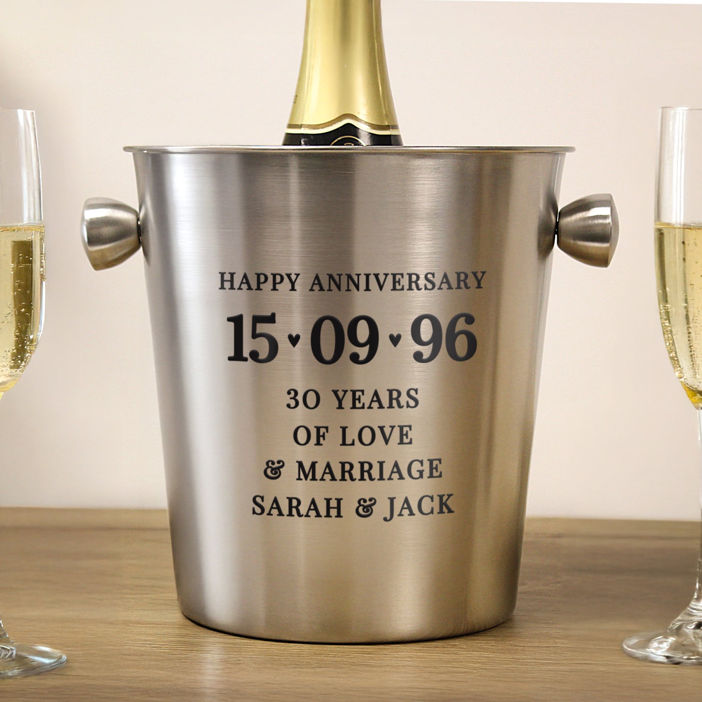 Personalised Big Date Stainless Steel Ice Bucket