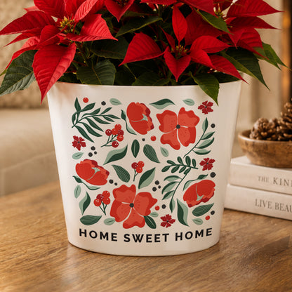 Personalised Poinsettia Large Plant Pot