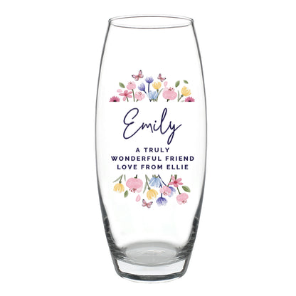 Personalised Bright Floral Bullet Vase