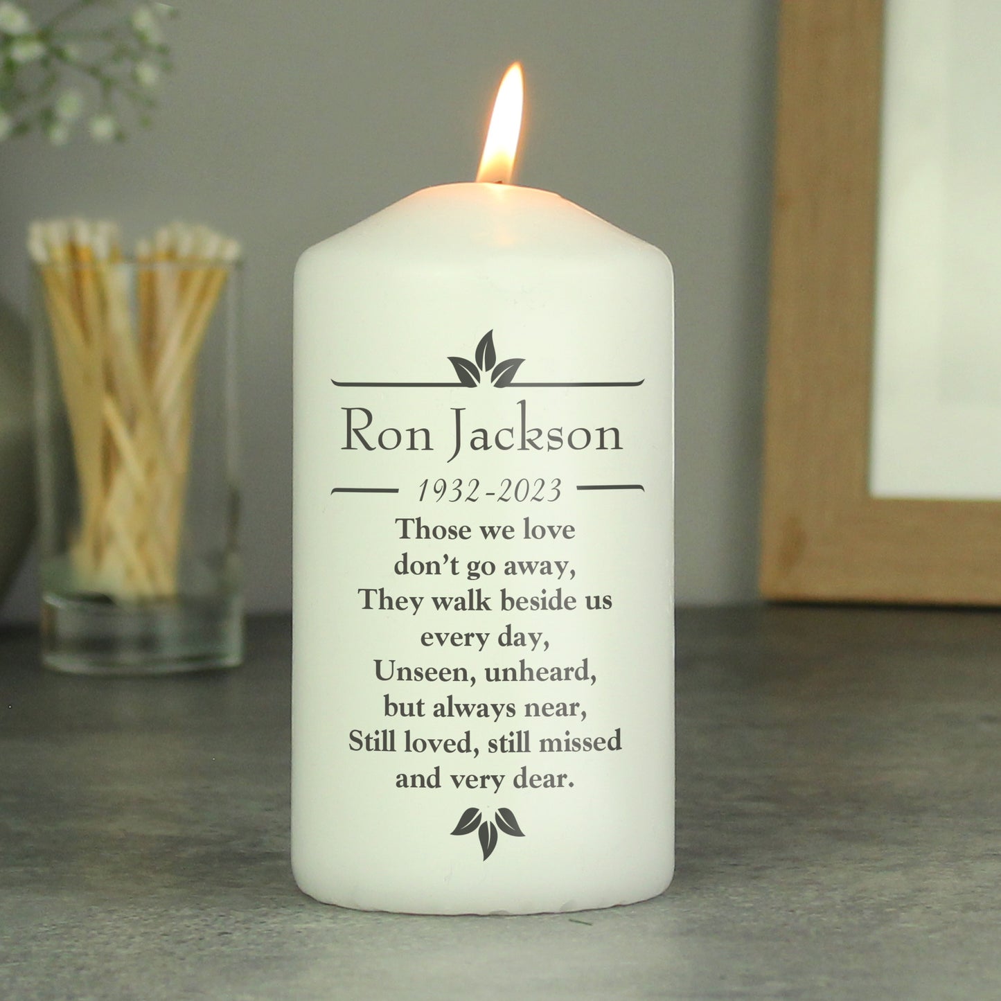 Personalised Sentiments 'Those We Love' Pillar Candle