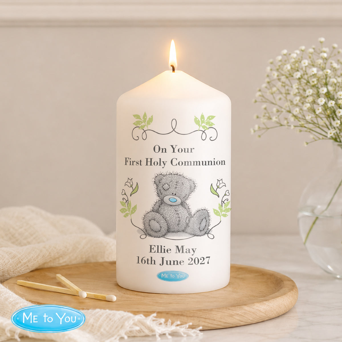Personalised Me To You Botanical Pillar Candle