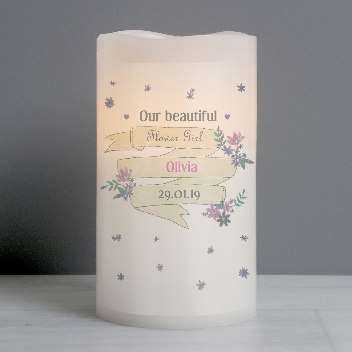 Personalised Garden Bloom LED Candle