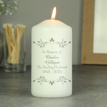 Personalised Sentiments Pillar Candle