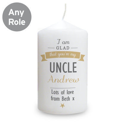 Personalised I Am Glad... Pillar Candle