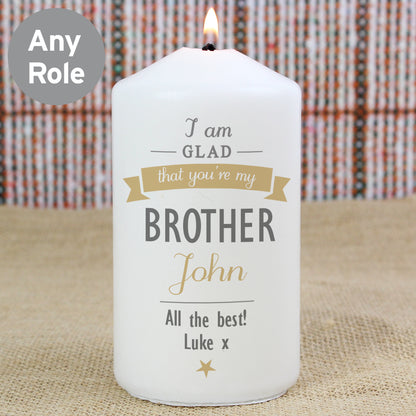 Personalised I Am Glad... Pillar Candle