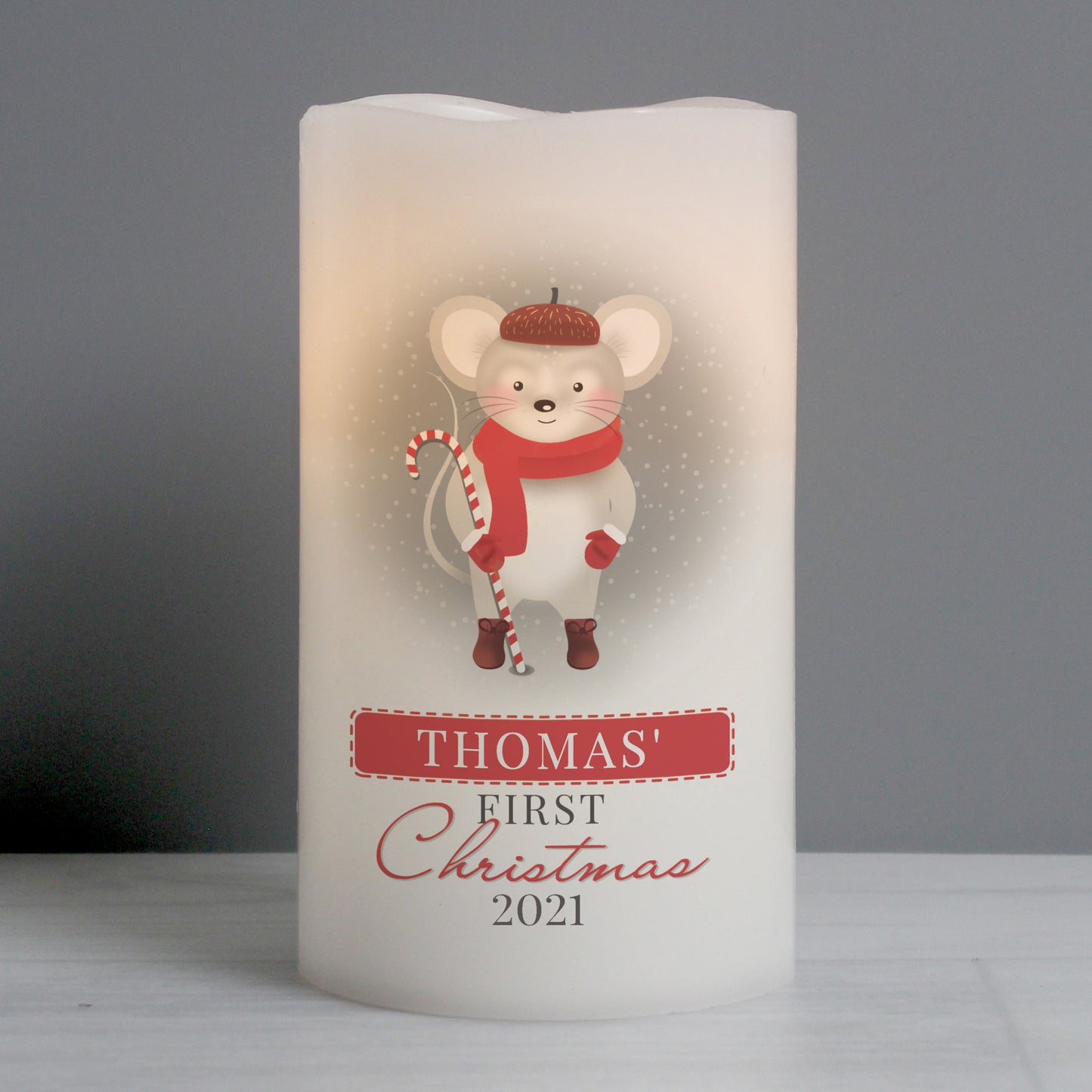 Personalised '1st Christmas' Mouse Night Light LED Candle