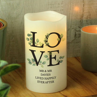 Personalised LOVE LED Candle