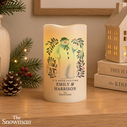 Personalised The Snowman Botanical LED Candle
