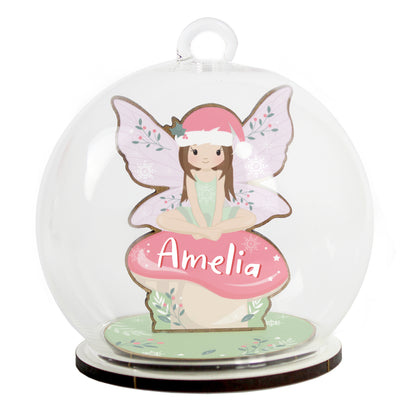 Personalised Wooden Fairy Glass Bauble