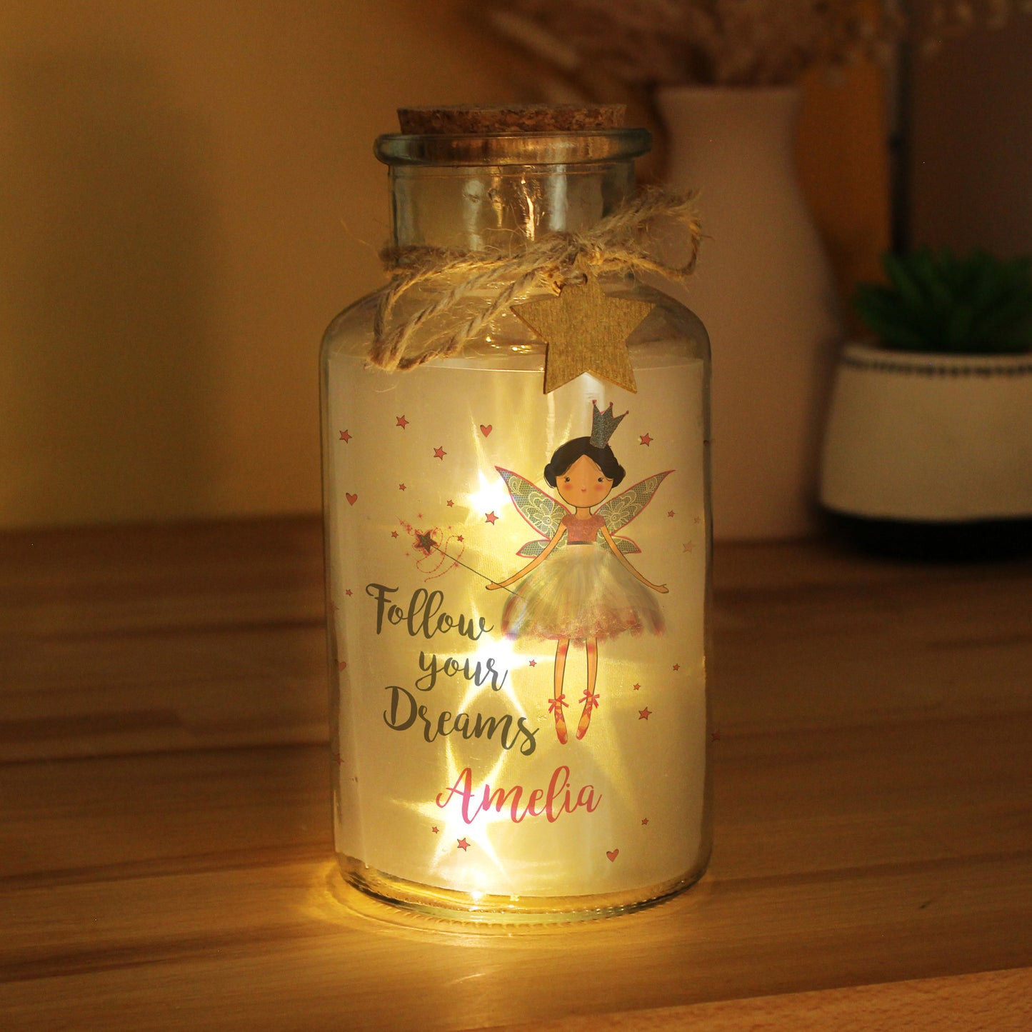 Personalised Fairy LED Glass Jar