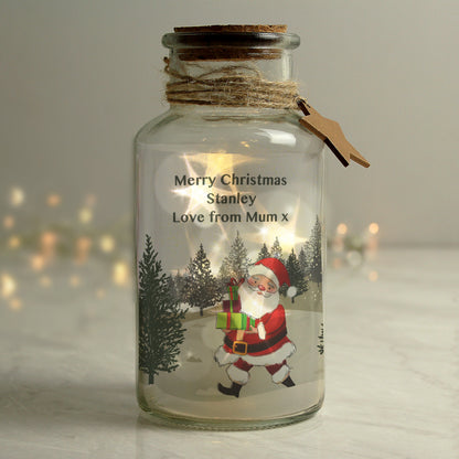 Personalised Santa LED Glass Jar