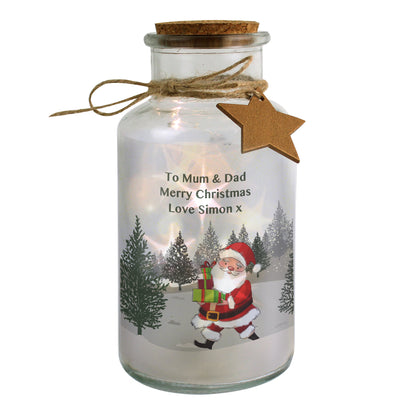 Personalised Santa LED Glass Jar