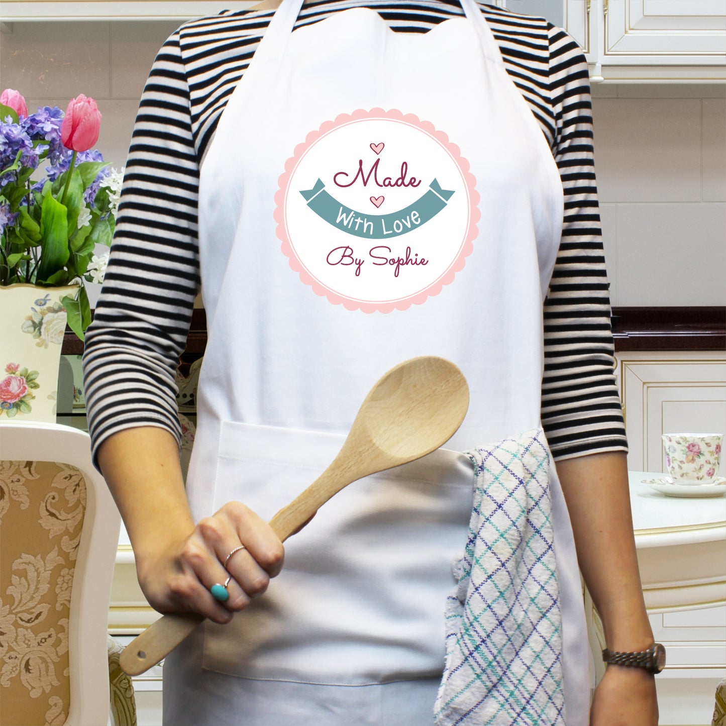 Personalised Made with Love Apron