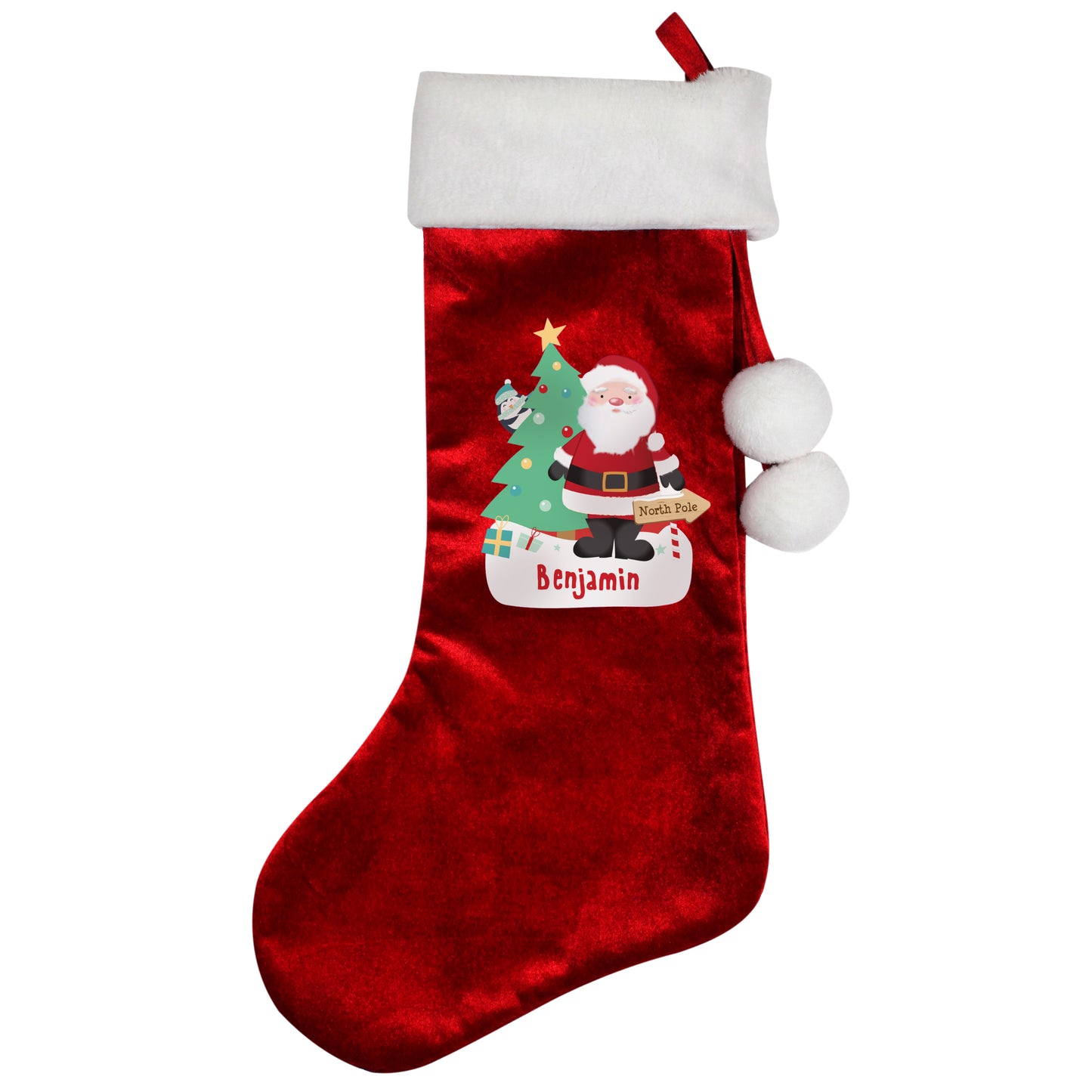 Personalised Santa Luxury Red Stocking