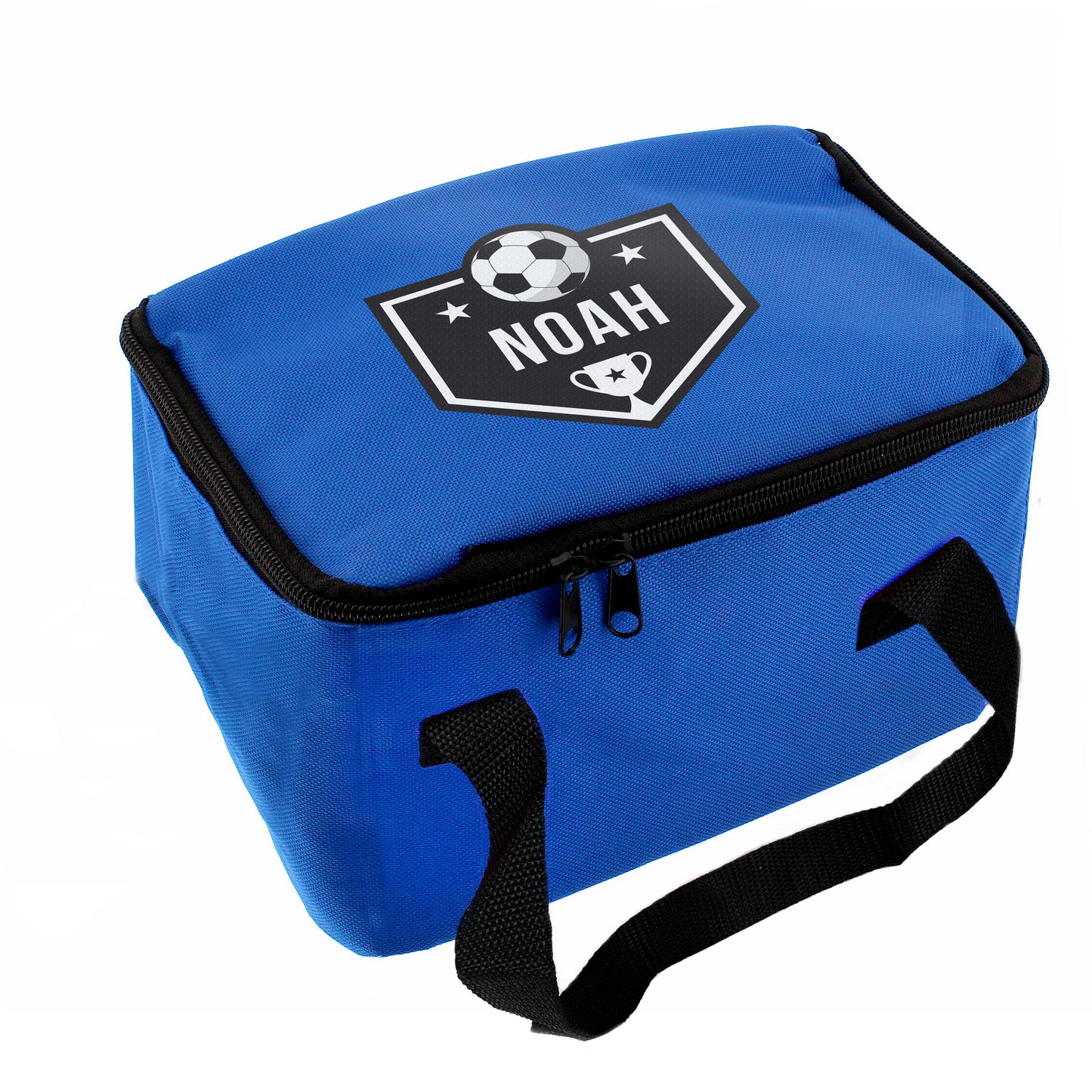 Personalised Football Black Lunch Bag