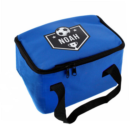 Personalised Football Black Lunch Bag