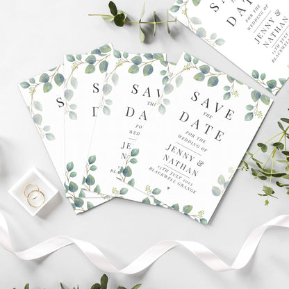 Personalised Botanical Wedding Save the Dates Pack of 36