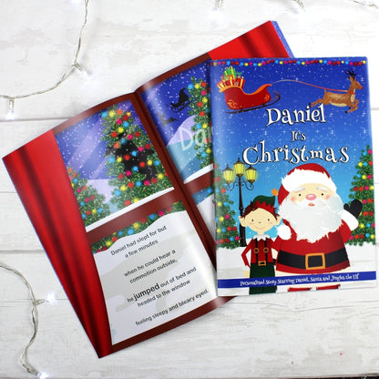 Personalised Boys ""It's Christmas"" Story Book, Featuring Santa and his Elf Jingles