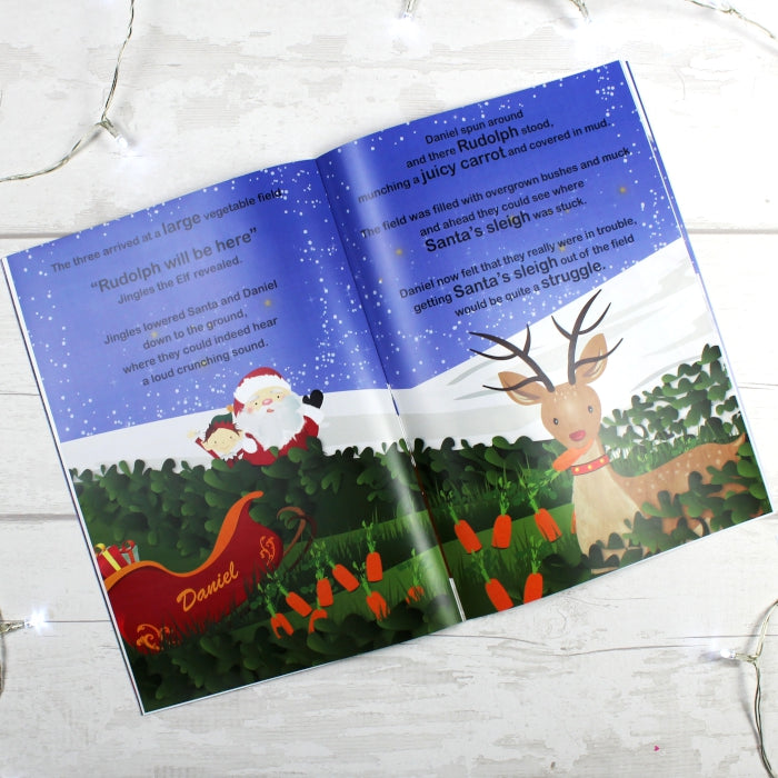 Personalised Boys ""It's Christmas"" Story Book, Featuring Santa and his Elf Jingles