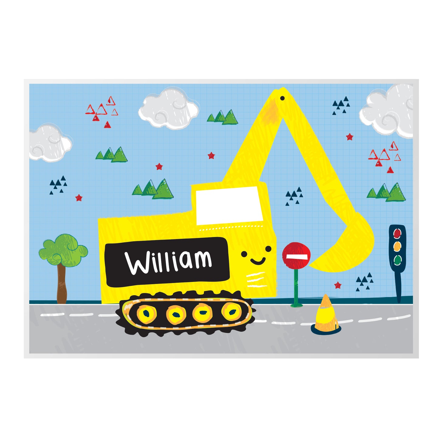 Personalised Digger Placemat