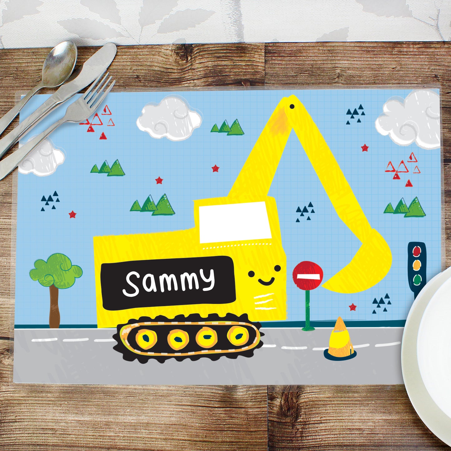 Personalised Digger Placemat