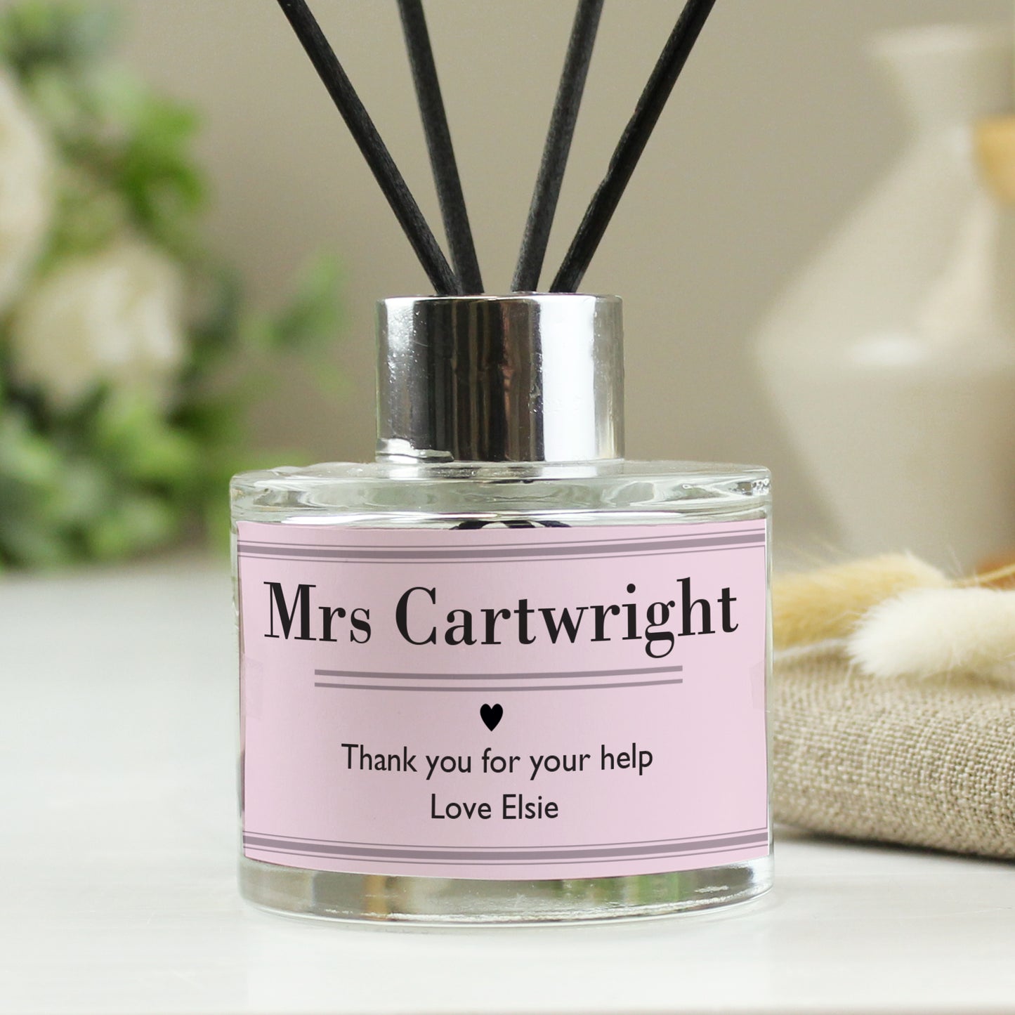 Personalised Classic Pink Reed Diffuser